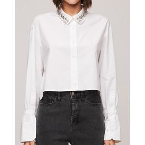 A.L.C. White Button Down Shirt with Embellished Collar